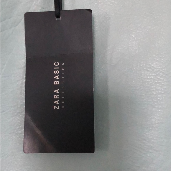 Zara light blue/gray leather mini skirt. NWT. - Picture 4 of 7